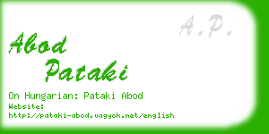 abod pataki business card
